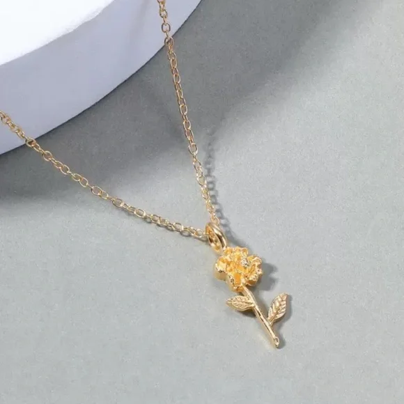 2/$10 NEW! Dainty Rose Flower Charm Necklace Dainty Cute Boho Sunmer - Picture 5 of 5